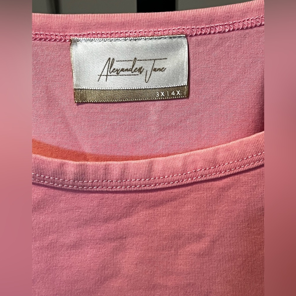 Alexander Jane Chic Pink Apron Dress with Pockets Sz 3x/4x - Picture 5 of 7
